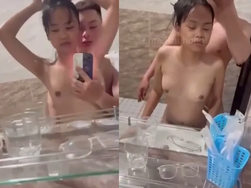 Nhỏ nhắn em cùng người yêu làm tình trước gương quay kỉ niệm